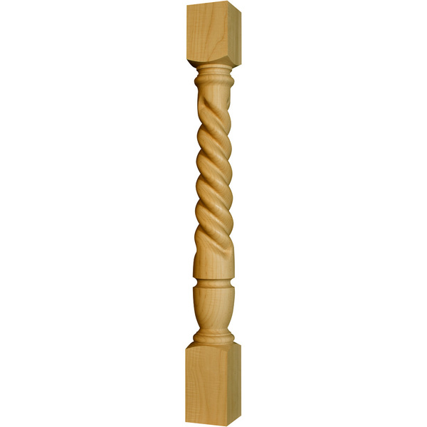 Osborne Wood Products 34 1/2 x 3 1/2 Barley Twist Island Post in Soft Maple 1495M